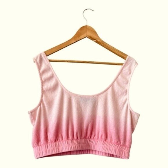 ANTHROPOLOGIE Sunday In Brooklyn Scoop Neck Terry Cropped Top Size L NEW - Picture 6 of 8